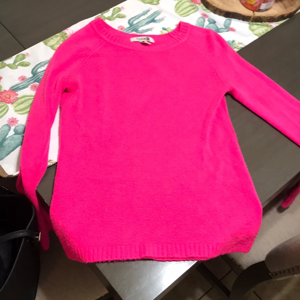 Hot pink forever 21 sweater